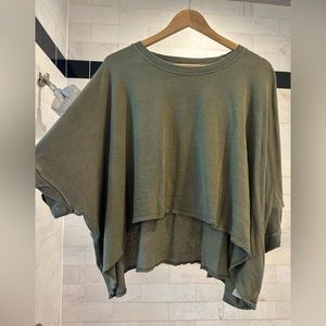 Free People | FP Relaxed Asymmetrical Bat Wing Tee | Size: M | Color: Olive |